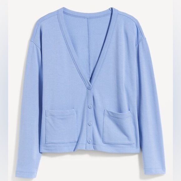 Old Navy Sweaters - NWT Women's Old Navy Oversized Fleece Button-Down Blue Cardigan Robe Size Large